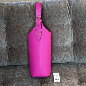 Tory Burch Emerson Wine Tote Pink Saffiano Leather